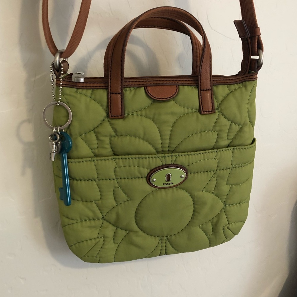 Fossil Quilted Purse in Green
